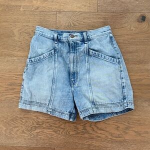 Etica High Waist Denim Shorts - Blue